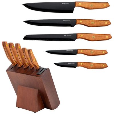 Conjunto de Facas Fracalanza em Aço Inox Preto - 5 Peças