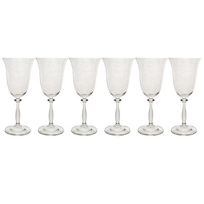 Conjunto de Taças para Água Bohemia Angela 350 ml em Cristal Ecológico - 6 Peças