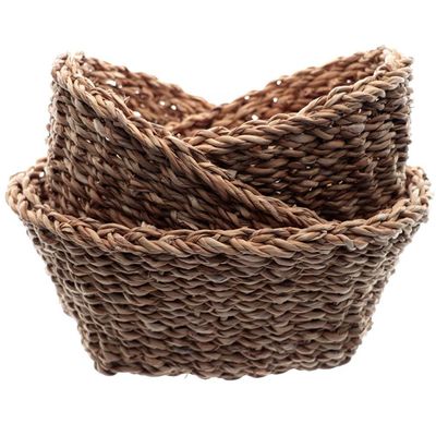 Conjunto de Cestas em Fibra Natural L`Hermitage Ovais 3 Peças