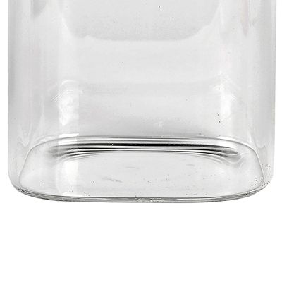 Porta Mantimentos Quadrado Dynasty em Vidro Borossilicato com Tampa de Metal Prata – 800 ml