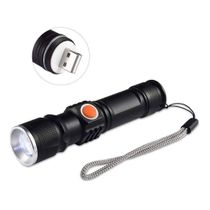 Lanterna Tática com Zoom e Recarga USB - Para Caça, Camping, Pesca e Segurança - 3 Modos de Luz