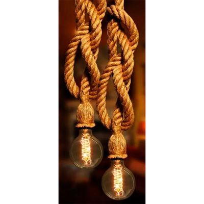 Luminária de Teto com Corda - Soquete E27, Ideal para Cozinha e Bar - Estilo Industrial e Vintage