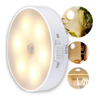 Luminária LED Indução Recarregável com Sensor de Movimento - Branco Frio/Quente, 50 Lumens, 3m Alcance