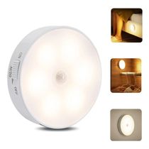 Luminária LED Indução Recarregável com Sensor de Movimento - Branco Frio/Quente, 50 Lumens, 3m Alcance