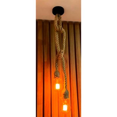 Luminária de Teto com Corda - Soquete E27, Ideal para Cozinha e Bar - Estilo Industrial e Vintage