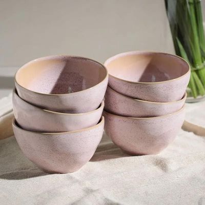 Conjunto de Bowls Orgânicos Litchi Porto Brasil em Stoneware 558 ml - 6 Peças