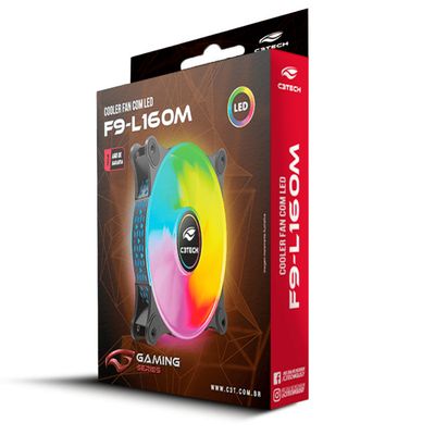 Cooler Fan Gamer 120mm LED Molex 4 Pinos 12V DC F9-L160BKM