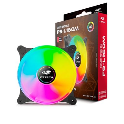 Cooler Fan Gamer 120mm LED Molex 4 Pinos 12V DC F9-L160BKM
