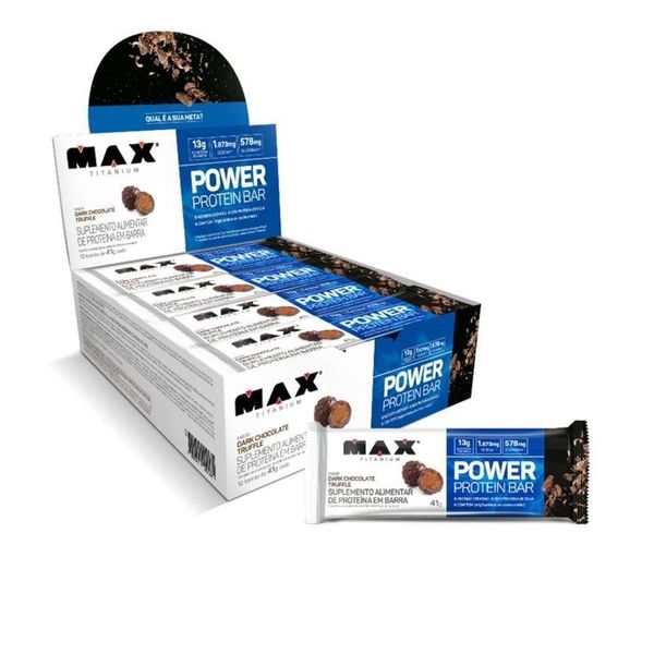 Power Protein Bar Caixa Com 12 Unidades 492g Sabor Dark Chocolate Truffle