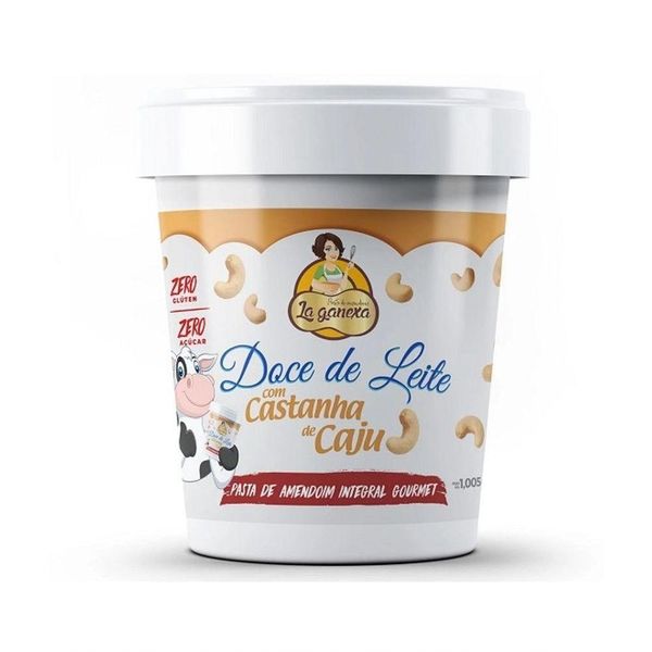 Pasta De Amendoim Integral Gourmet 1,05kg Sabor Doce De Leite C- Castanha De Caju