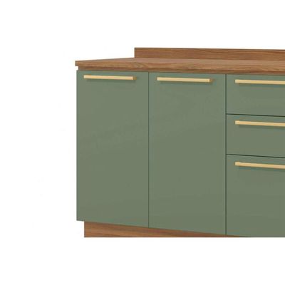 Cozinha Completa Kappesberg 5 Peças Botanic M665 Nogueira/Verde Oliva