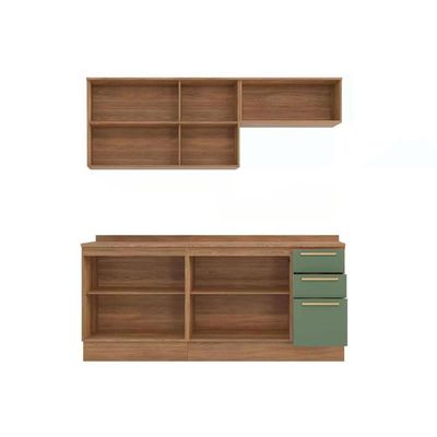 Cozinha Completa Kappesberg 5 Peças Botanic M665 Nogueira/Verde Oliva