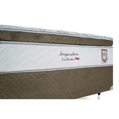 Conjunto Box Queen: Colchão Molas Herval Ensacadas Imperatore+Base Velvet Gray (158x198)