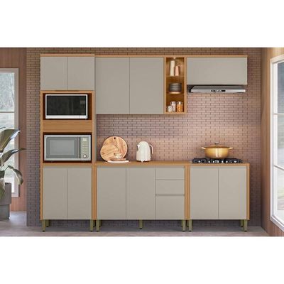 Cozinha Completa Linea Brasil 5 Peças Allure CP12 Jequitiba/Gris