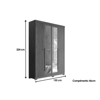 Guarda Roupa +1Cômoda QC307 Jatoba/Areia - Santos Andirá