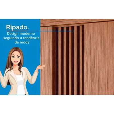 Guarda Roupa +1Cômoda QC307 Jatoba/Areia - Santos Andirá