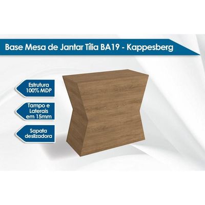 Mesa Jantar Tilia c/ Tampo Madeirado c/ Vidro 135x105cm Off White Vidro Off White Kappesberg