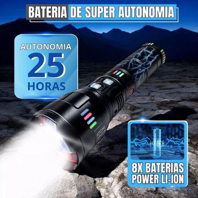 Lanterna Ultra Led Tática Recarregável Canhão De Luz Longo Alcance 6 Km Profissional