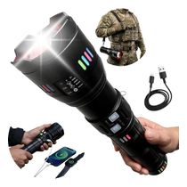 Lanterna Ultra Led Tática Recarregável Canhão De Luz Longo Alcance 6 Km Profissional