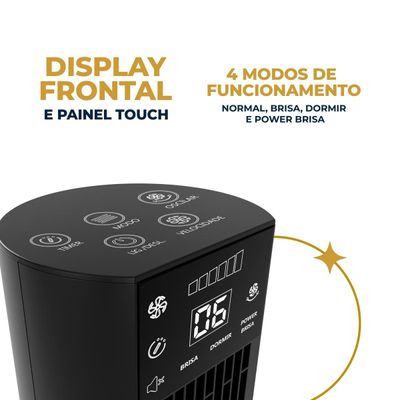 Ventilador Torre Britânia Painel Touch 75W BVT90A 127V