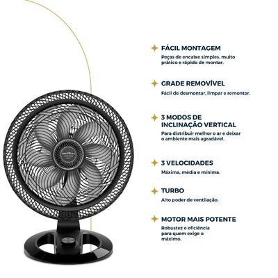 Ventilador 2 em 1 Britânia Maxx Force 8 Pás 230W BVT50T 127V