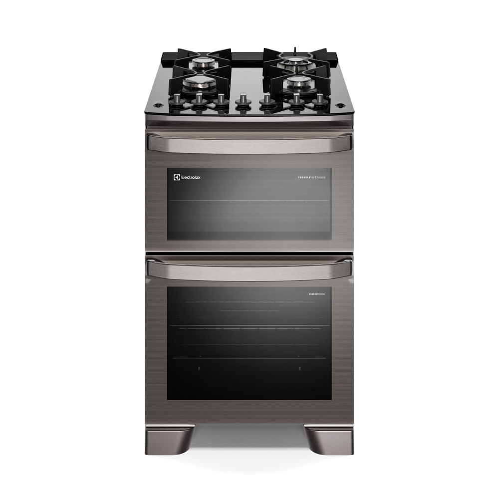 Fogão 4 Bocas Electrolux Experience Perfectcook360 Cinza Mesa em Vidro - 110v - Fe4dg