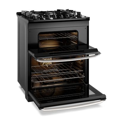 Fogão 5 bocas Electrolux Preto Experience Mesa de Vidro, 2 Fornos e PerfectCook360 (FE5DB) 220V