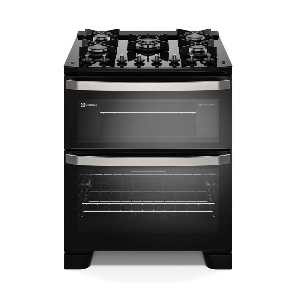 Fogão 5 Bocas Electrolux Experience Perfectcook360 Preto Mesa em Vidro - 110v - Fe5db