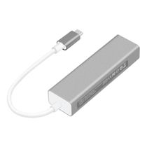 Adaptador HUB USB Tipo C Para 3 Entradas USB 3.0+ RJ45