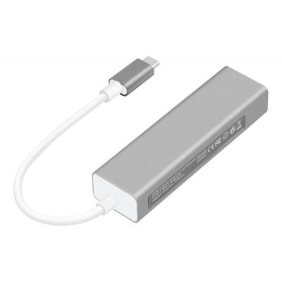 Adaptador HUB USB Tipo C Para 3 Entradas USB 3.0+ RJ45