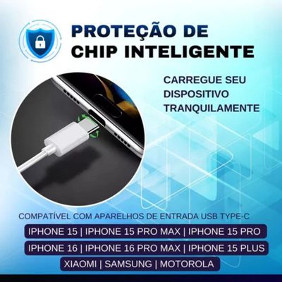 Fonte Carregador Super Rápido 20W Para Smartphone Com Cabo Lightning - Turbo