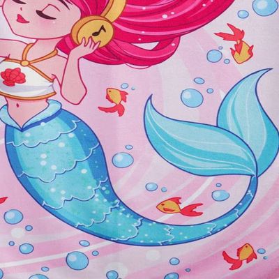 Toalha de Praia KazzaVip Microfibra 100% Poliéster Estampada Anti Areia Mermaid New 60cm x 110m Rosa