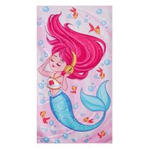 Toalha de Praia KazzaVip Microfibra 100% Poliéster Estampada Anti Areia Mermaid New 60cm x 110m Rosa