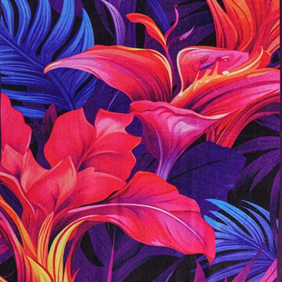 Toalha de Praia KazzaVip Microfibra 100% Poliéster Estampada Anti Areia Floral 70cm x 140m Colorido