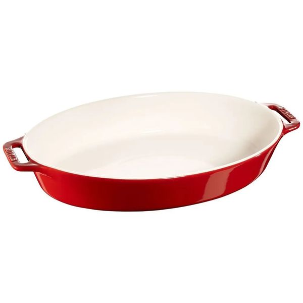 TRAVESSA OVAL STAUB EM CERÂMICA VERMELHO CEREJA 37CM 405111600
