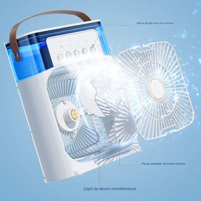 Mini Ventilador Climatizador De Ar Com Reservatorio Água Preto