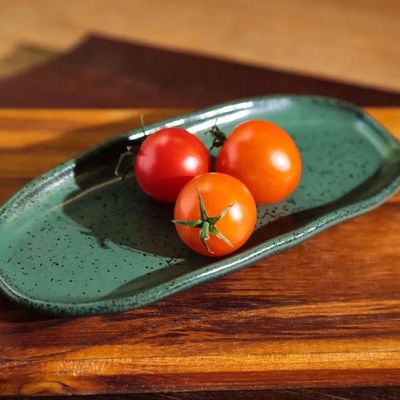 Conjunto de Travessas Oval Rasa Mini Porto Brasil Orgânico Greenery 16,5x8cm - 4 Peças