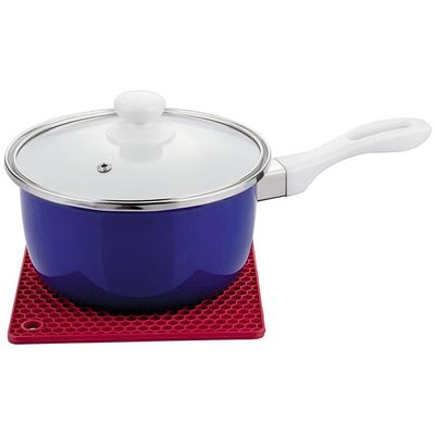 Descanso de Panela Quadrado Euro em Silicone 17x17 cm - Vermelho