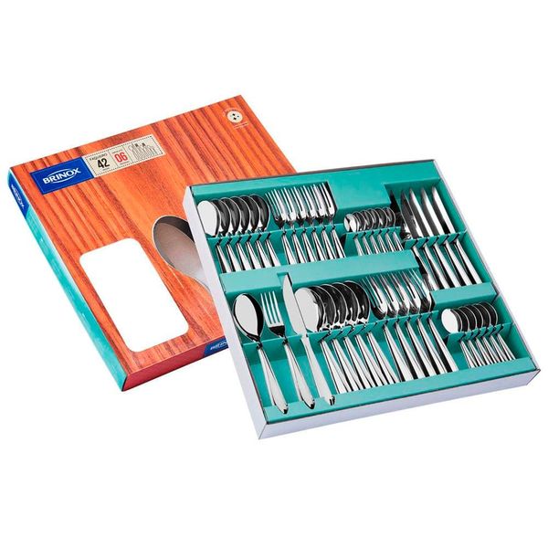 Faqueiro Brinox Lyon Inox 5101/118 - 42 peças Inox