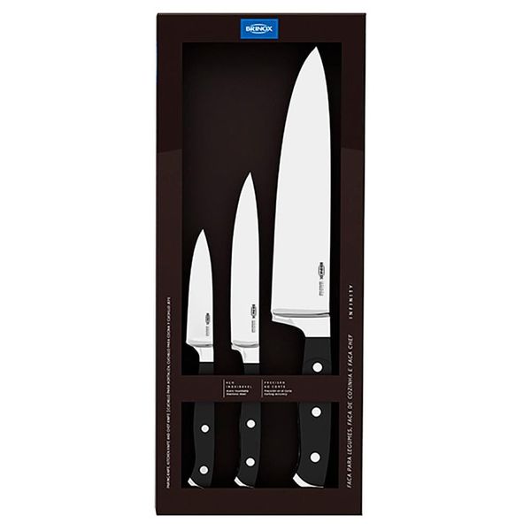 Conjunto Facas Brinox Infinity Preto