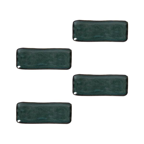 Conjunto de Travessas Retangulares Pequenas Porto Brasil Orgânico Oceano 22x9,5cm - 4 Peças