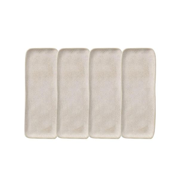Conjunto de Travessas Retangulares Médias Porto Brasil Orgânico Latte 33x13cm - 4 Peças