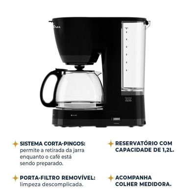 Cafeteira Britânia BCF32C Jarra de Vidro Preto / 110