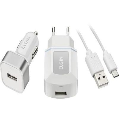 Kit com Carregadores Usb+tomada+veicular