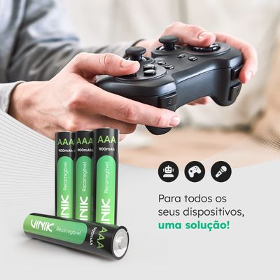 Pilha Recarregável AAA C/4 - 900MAH 1.2V - VP3AB4R