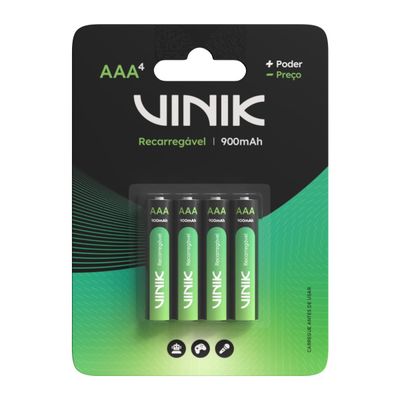 Pilha Recarregável AAA C/4 - 900MAH 1.2V - VP3AB4R
