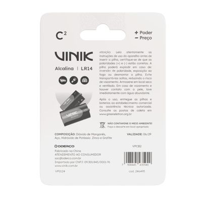 Pilha Alcalina C C/2 - VPCB2