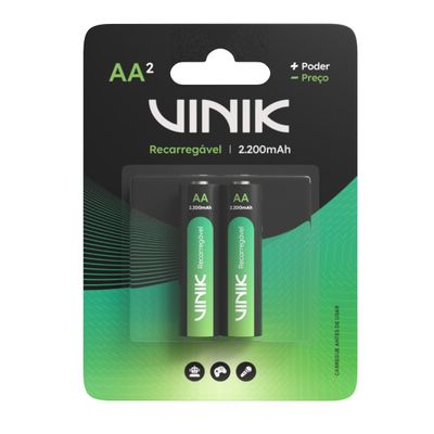 Pilha Recarregável AA C/2 - 2200MAH 1.2V - VP2AB2R