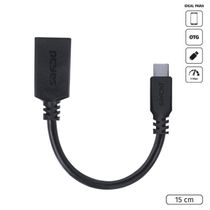 Adaptador OTG Tipo C para USB a 3.0 para Celular Smartphone 15 CM Preto - P3AMUP-15