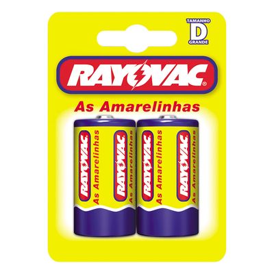 Pilha Rayovac as Amarelinhas 10298 D Grande Blister com 2 1,5V